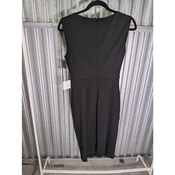 NWT Laundry by Shelli Seigal Sleeveless Jewel Neck Black Cocktail Dress Women's - Picture 2 of 5